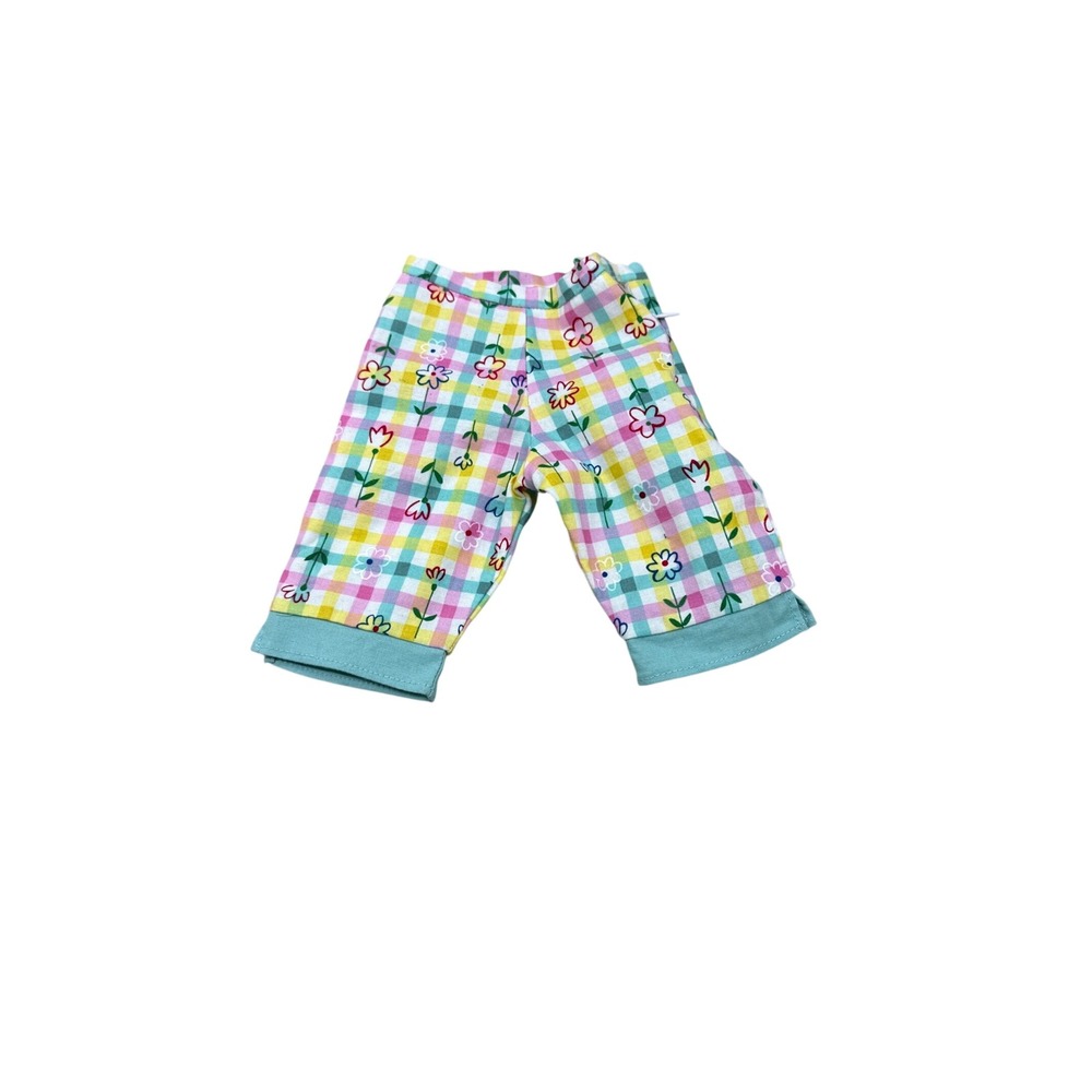 American Girl Doll Gingham Floral Pants Multi Color Plaid 18 Inch Doll Clothes